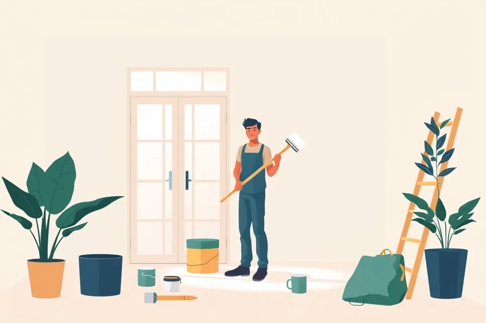 Intérieur rénové après travaux de peinture à Amnéville