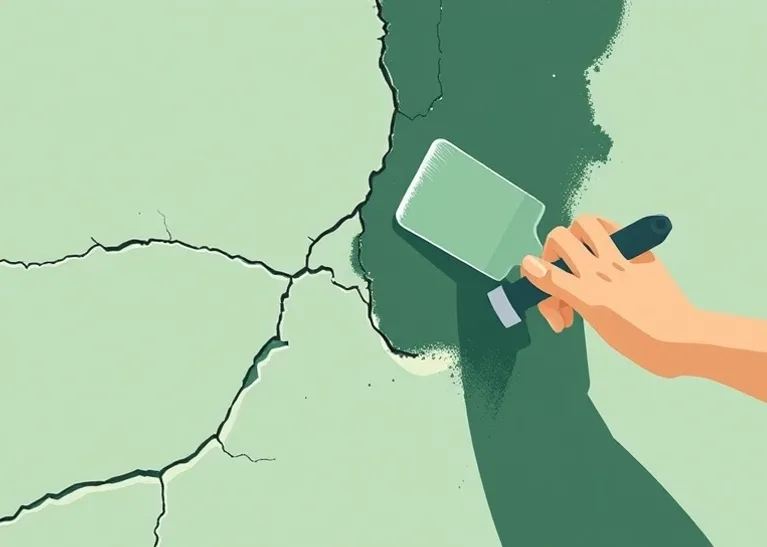 Ponçage et rebouchage des fissures avant mise en peinture